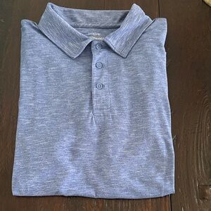 J. Crew Men's Heathered Blue Polo Shirt